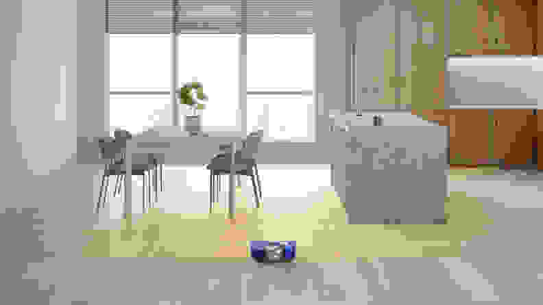 The Dyson 360 Vis Nav mapping a route through a kitchen.