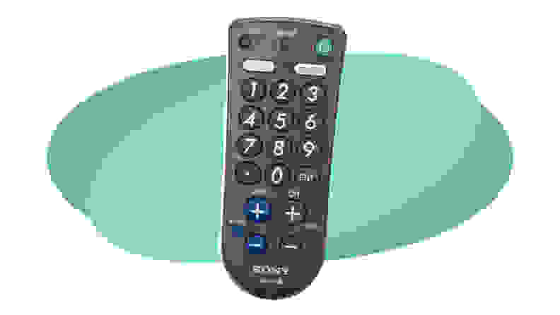 The Sony RM-EZ4 remote on a colorful background