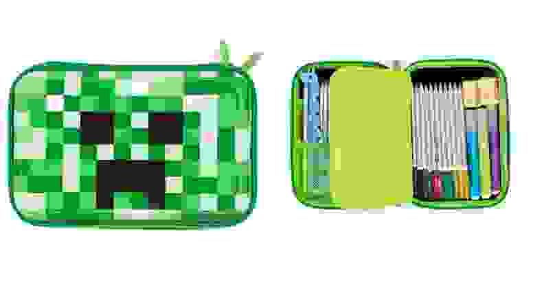 Green Minecraft themed pencil case.