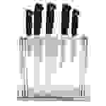 Product image of Mercer Culinary Genesis 6-Piece Forged Knife Block Set, Tempered Glass Block