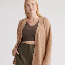 Product image of Quince Mongolian Cashmere Oversized Boyfriend Cardigan Sweater