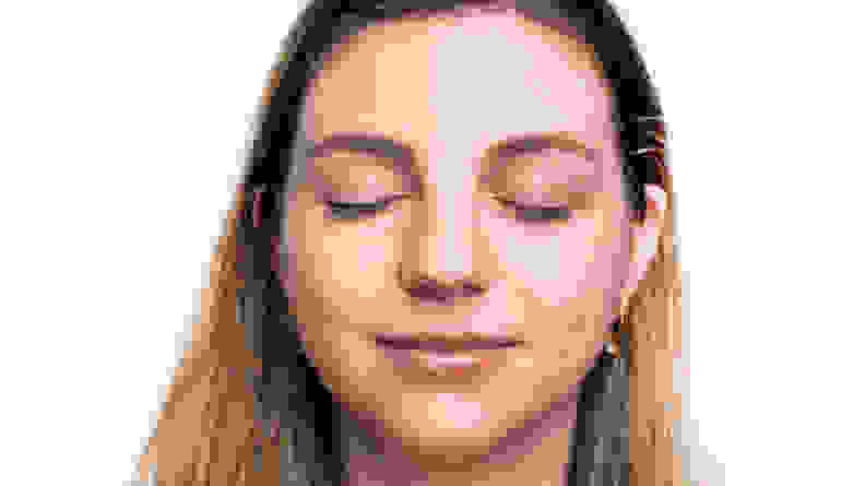The author wears the Covergirl TruBlend Undercover Concealer on the left side of her face.