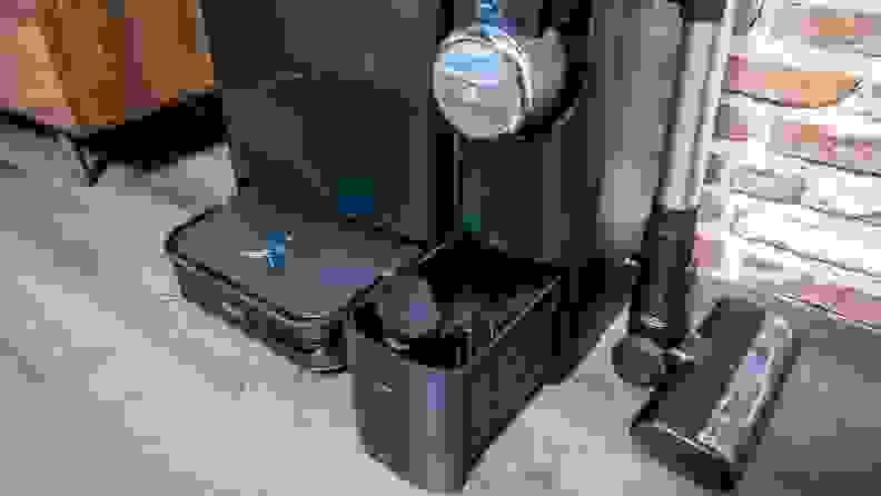 The attachment drawer of the Ecovacs Deebot X2 Combo.