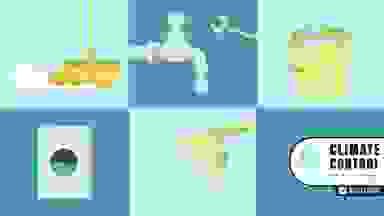 A grid collage showing off different methods for water conservation.