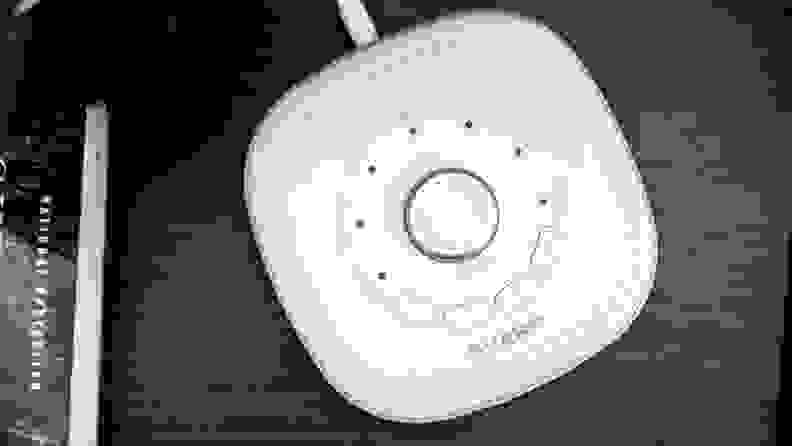 the top of the sharp alarm with a knob