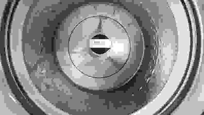 The drum with removable agitator on the Whirlpool WTW8127LC top-load agitator washer