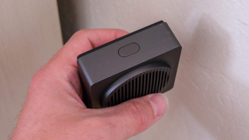 A close-up view of the top of the Aqara Video Doorbell Chime