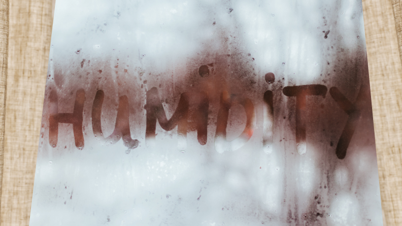 Humidity is written in steam on a window